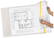 EICHNER Beschermhoes voor bouwplannen, transparant/geel, DIN A3  S
