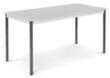 Rechthoekige multifunctionele tafel met frame van vierkante buis, breedte x diepte 1800 x 800 mm, plaat lichtgrijs