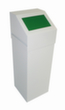 Afvalverzamelaar SAUBERMANN met inworpklep, 65 l, RAL7035 lichtgrijs, deksel groen