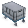 Raja Transportrol voor Euonorm containers met open hoek frame, draagvermogen 300 kg, polypropyleen banden  S