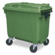 Grote afvalcontainer met scharnierdeksel, 660 l, groen