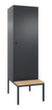 C+P Locker Evolo met ondergebouwde zitbank + 2 vakken met 1 deur, vakbreedte 300 mm  S