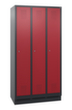 C+P Garderobekast Evolo met 3 vakken - deur met perforatie, vakbreedte 300 mm