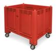 Grote containers, inhoud 550 l, rood, 4 zwenkwielen