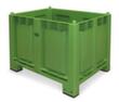 Grote containers, inhoud 550 l, groen, 4 voeten