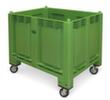 Grote containers, inhoud 550 l, groen, 4 zwenkwielen
