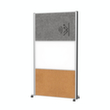 MAUL Scheidingswand-bord MAULconnecto, hoogte x breedte 1800 x 1000 mm, wand donkergrijs/wit/bruin