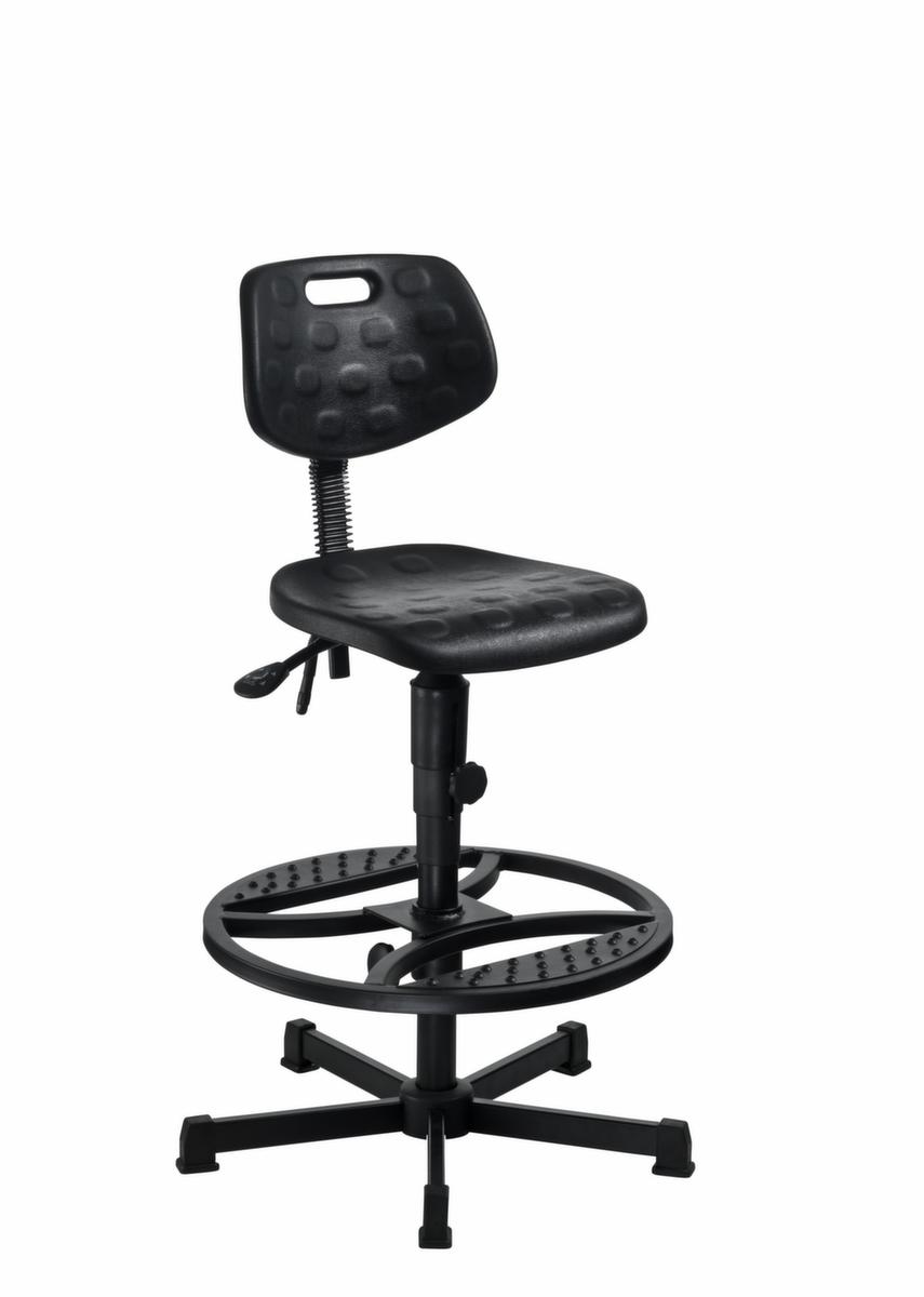 meychair Werkplaatsstoel Workster Simplex, zitting PU-schuim zwart, met Kunststof glijders  ZOOM