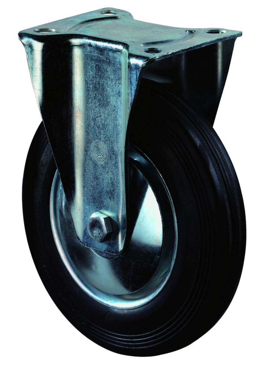 BS-ROLLEN Robuust massief rubberen wiel, draagvermogen 250 kg, massief rubber banden  ZOOM