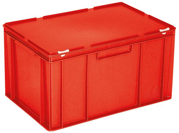 Euronom container met scharnierend deksel, rood, HxLxB 330x600x400 mm