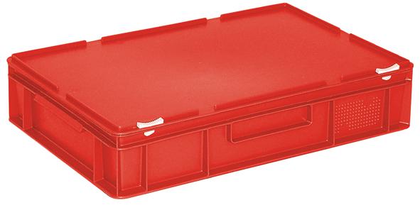 Euronom container met scharnierend deksel, rood, HxLxB 135x600x400 mm