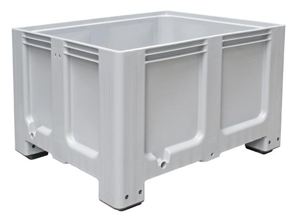 Grote container voor koelhuizen, inhoud 610 l, grijs, 4 voeten  ZOOM