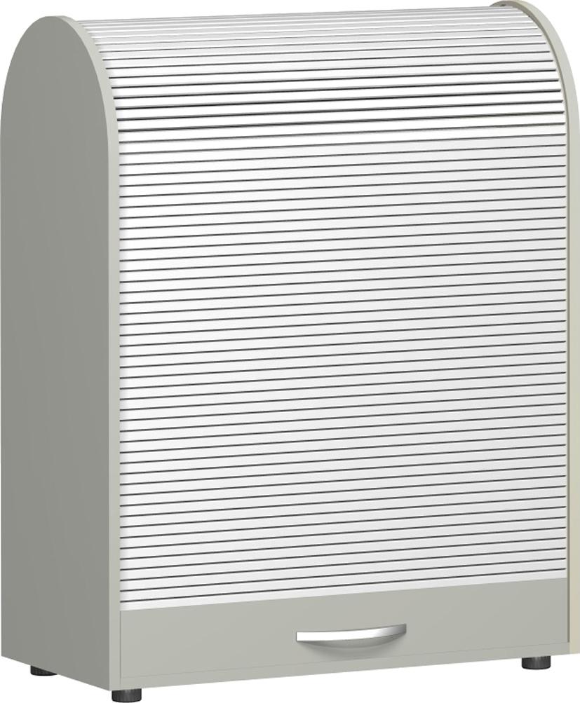 Gera Roldeurkast met verticale deur Milano, 3 ordnerhoogten, RAL7035 lichtgrijs/zilverkleurig