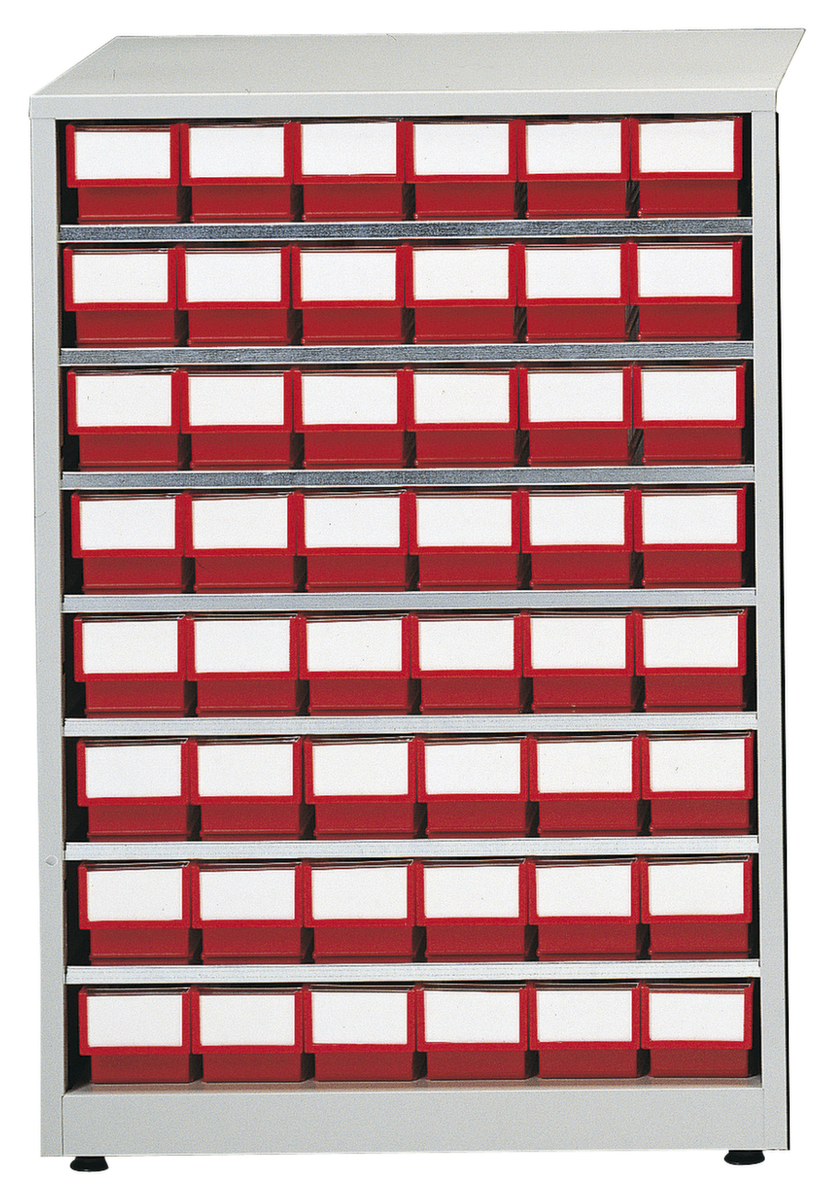 Treston Groot magazijn, 48 lade(n), RAL7035 lichtgrijs/rood