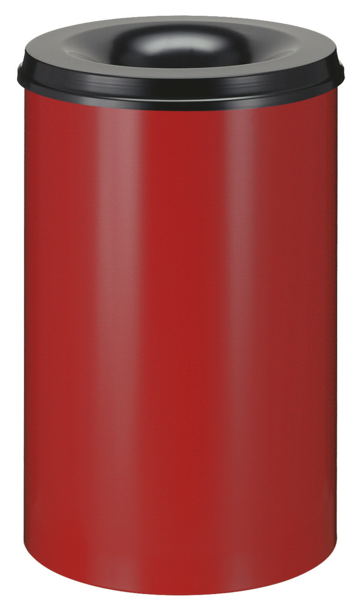 Vlamdovende prullenmand van staal, 110 l, rood, bovendeel zwart  ZOOM