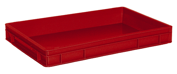 Euronorm stapelcontainers Basic met versterkte geribbelde bodem, rood, inhoud 13 l