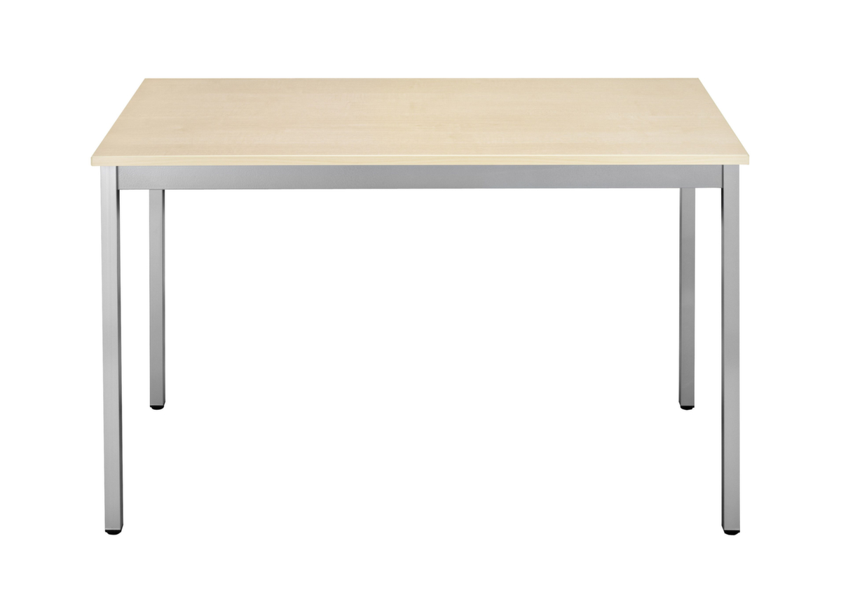 Rechthoekige multifunctionele tafel met frame van vierkante buis, breedte x diepte 1600 x 800 mm, plaat esdoorn