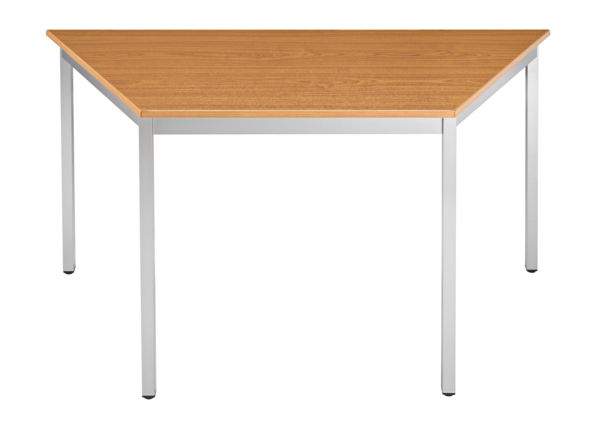 Trapezevormige multifunctionele tafel met frame van vierkante buis, breedte x diepte 1200 x 510 mm, plaat kersenboom