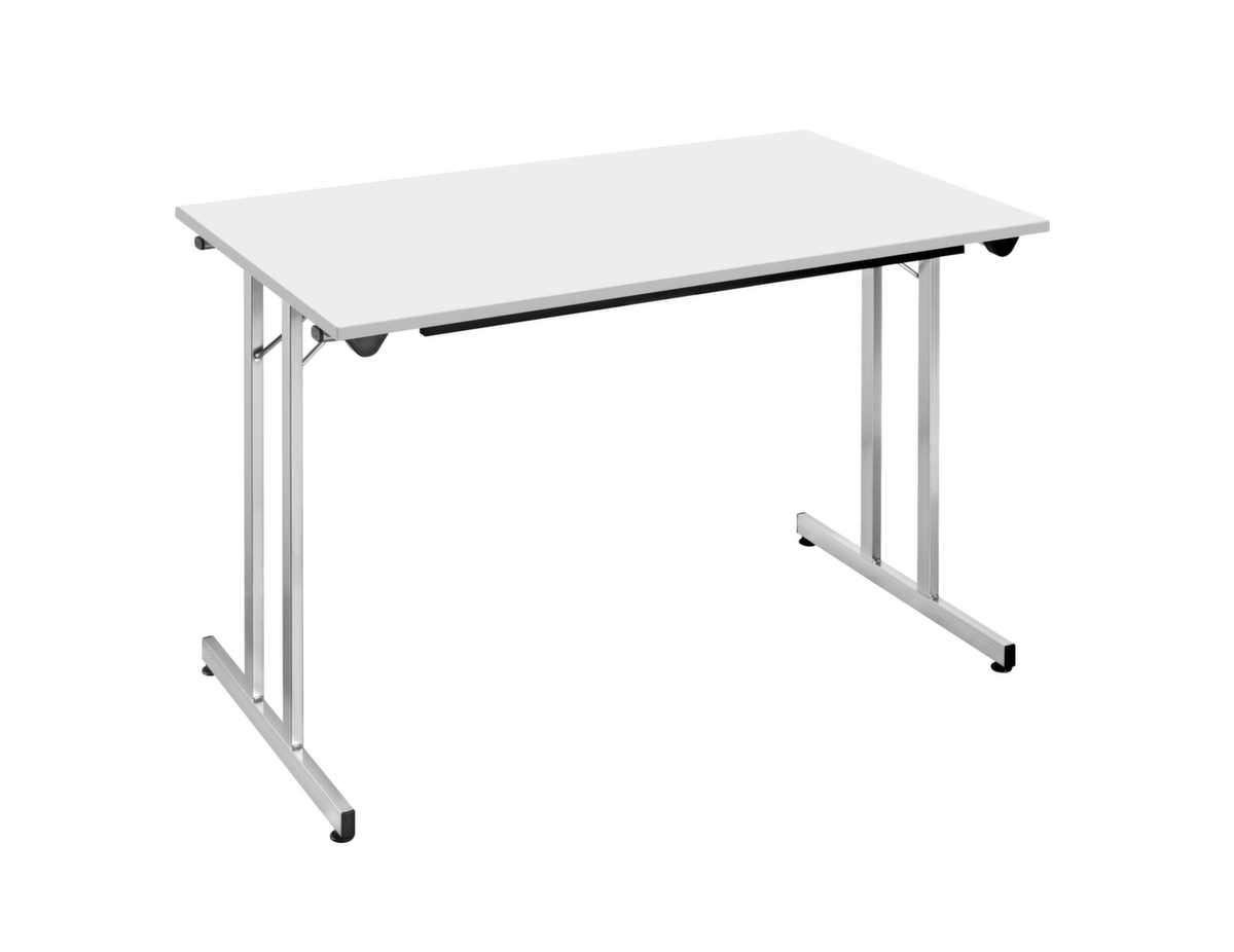 Stapelbare multifunctionele klaptafel, breedte x diepte 1200 x 600 mm, plaat lichtgrijs