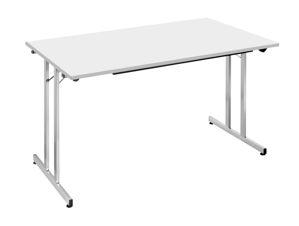Stapelbare multifunctionele klaptafel, breedte x diepte 1400 x 700 mm, plaat lichtgrijs