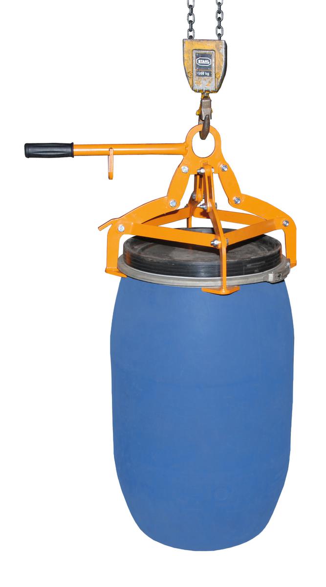 Bauer Vatengrijper voor vaten van 120/220 liter voor kunststof vaten, opname staand  ZOOM