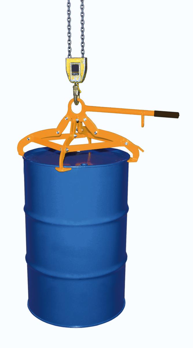 Bauer Vatengrijper voor vaten van 200 liter voor metalen vezel, opname staand  ZOOM
