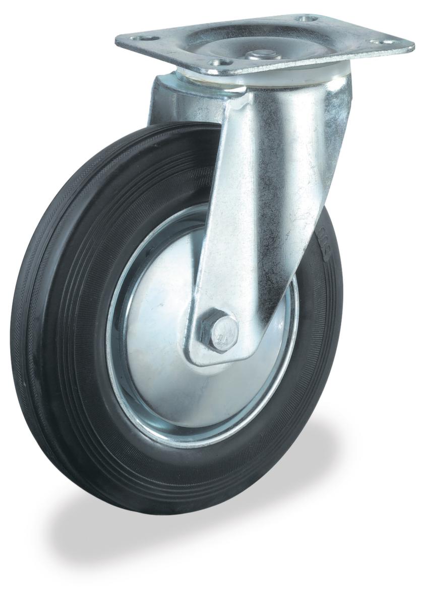 BS-ROLLEN Robuust massief rubberen wiel, draagvermogen 205 kg, massief rubber banden  ZOOM