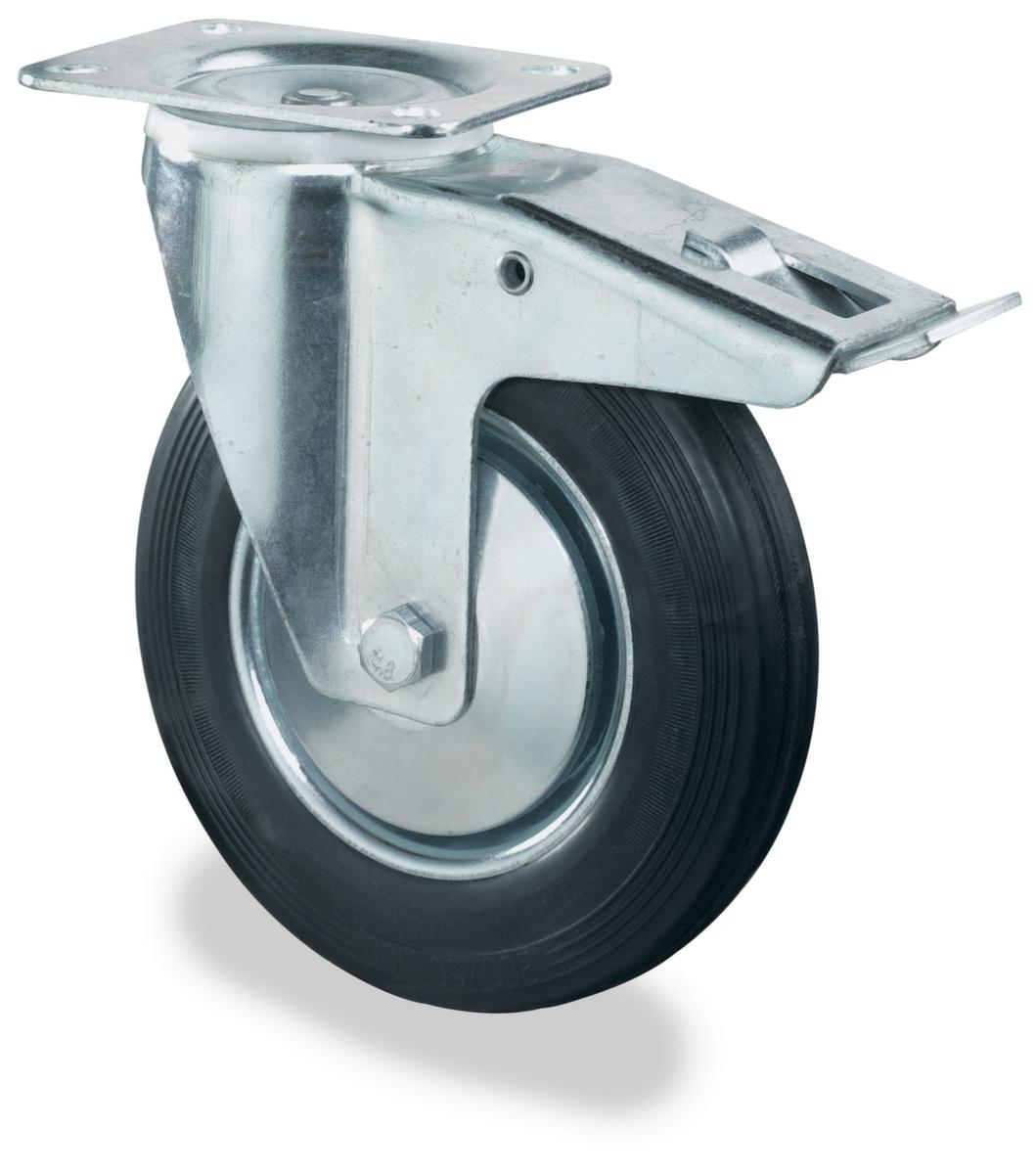 BS-ROLLEN Robuust massief rubberen wiel, draagvermogen 70 kg, massief rubber banden  ZOOM