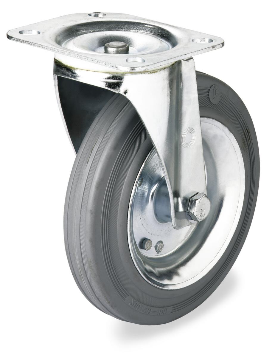 BS-ROLLEN Niet-strepend massief rubberen wiel, draagvermogen 205 kg, massief rubber banden  ZOOM
