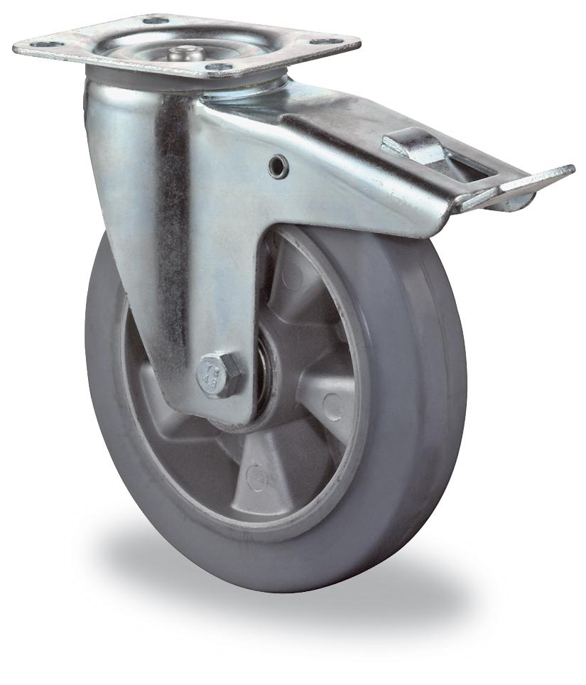 BS-ROLLEN Niet-strepend elastisch massief rubberen wiel, draagvermogen 150 kg, elastiek banden  ZOOM