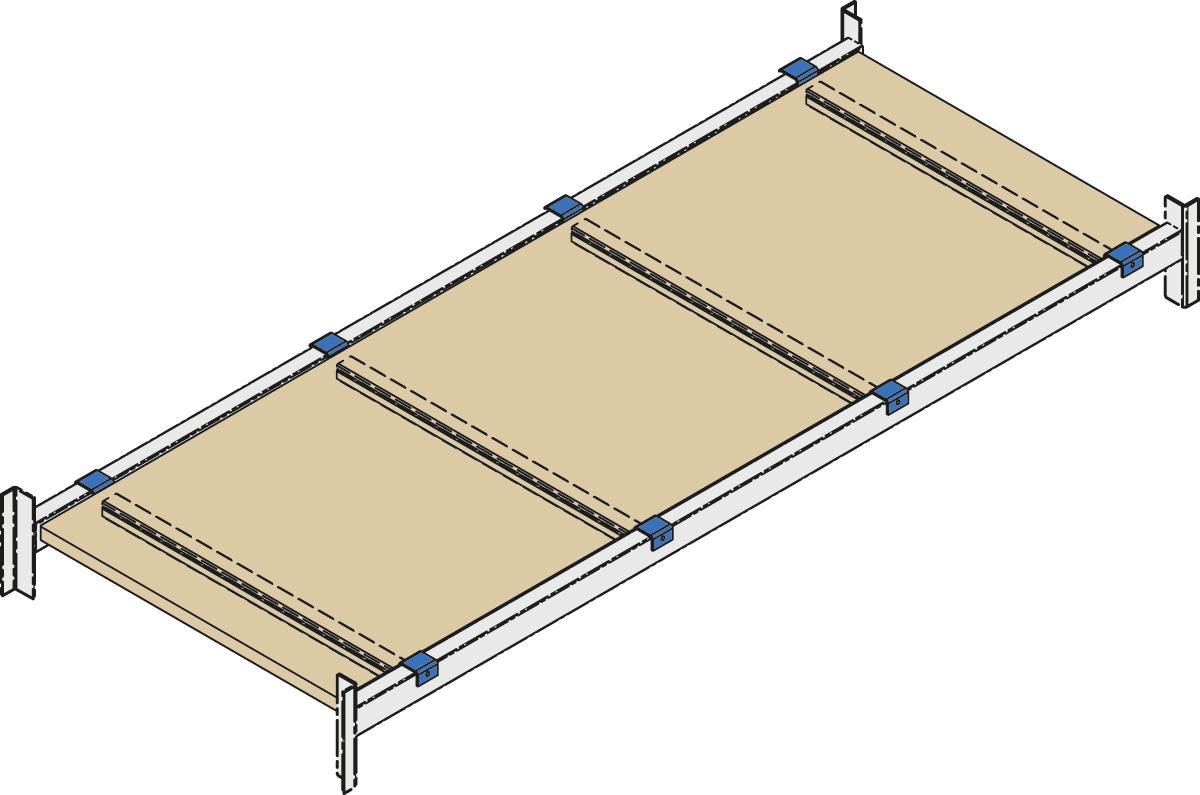 Houten plank voor palletstelling, breedte x diepte 3600 x 800 mm  ZOOM