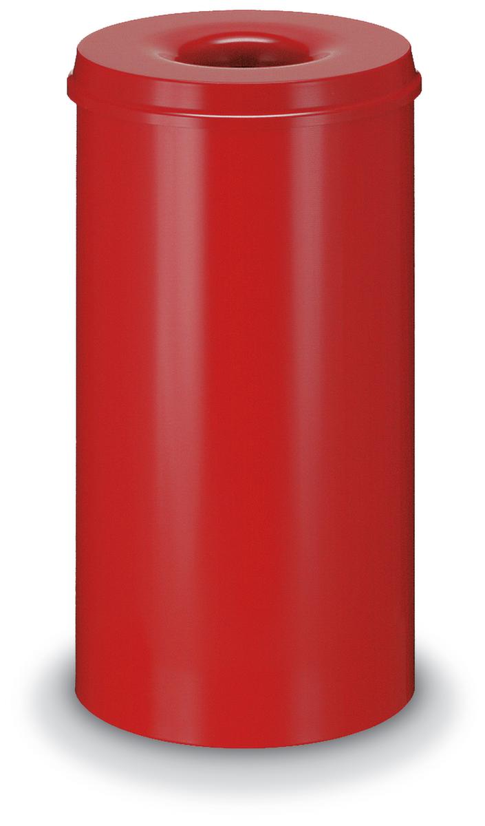 Vlamdovende prullenmand van staal, 50 l, rood, bovendeel rood  ZOOM