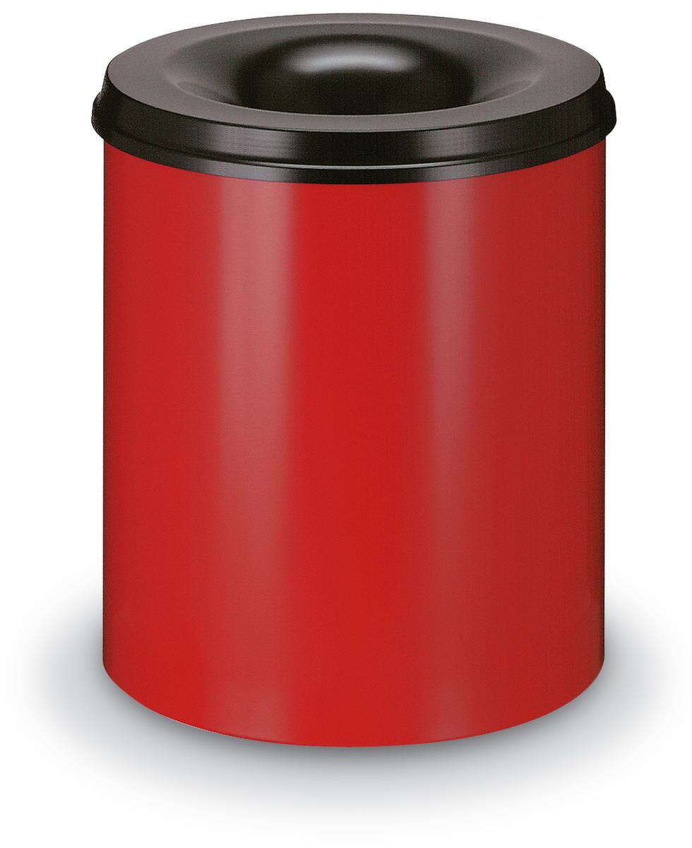 Vlamdovende prullenmand van staal, 80 l, rood, bovendeel zwart  ZOOM