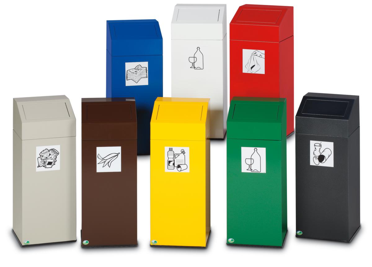 Afvalverzamelaar inclusief sticker, 76 l, RAL9016 verkeerswit, deksel wit  ZOOM