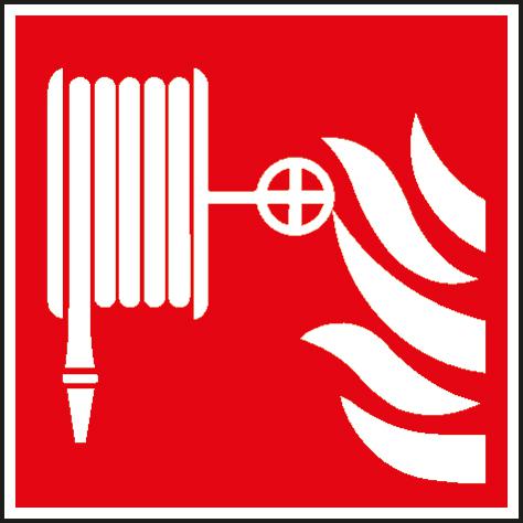 Brandbeveiligingsbord SafetyMarking® brandslang, sticker, lang nalichtend  ZOOM