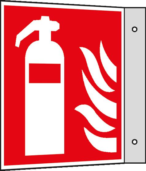 Brandbeveiligingsbord SafetyMarking® brandblusser, uithangbord, lang nalichtend  ZOOM