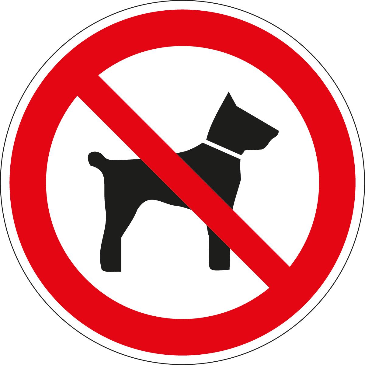 Verbodsbord Verboden voor honden, sticker, standaard  ZOOM