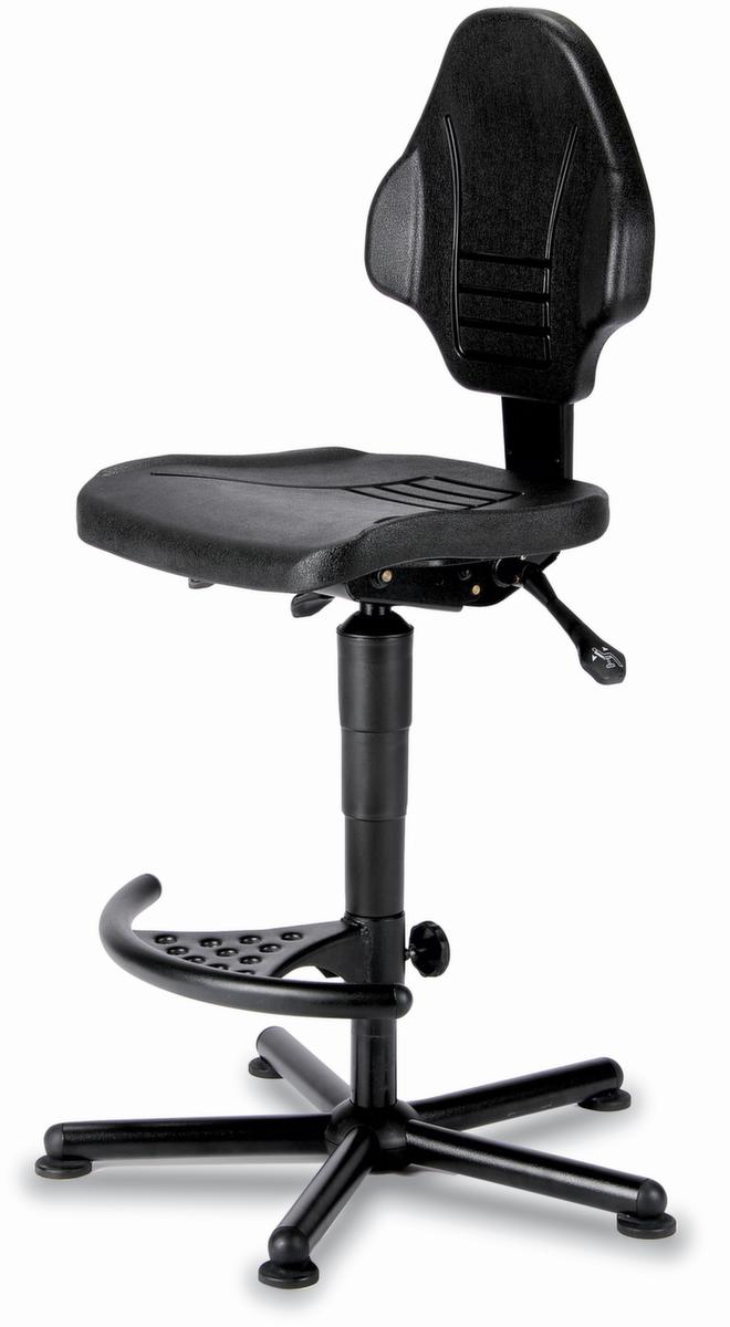 meychair Werkstoel Workster Komplex met synchroonmechanisme, zitting PU-schuim zwart, met Kunststof glijders  ZOOM