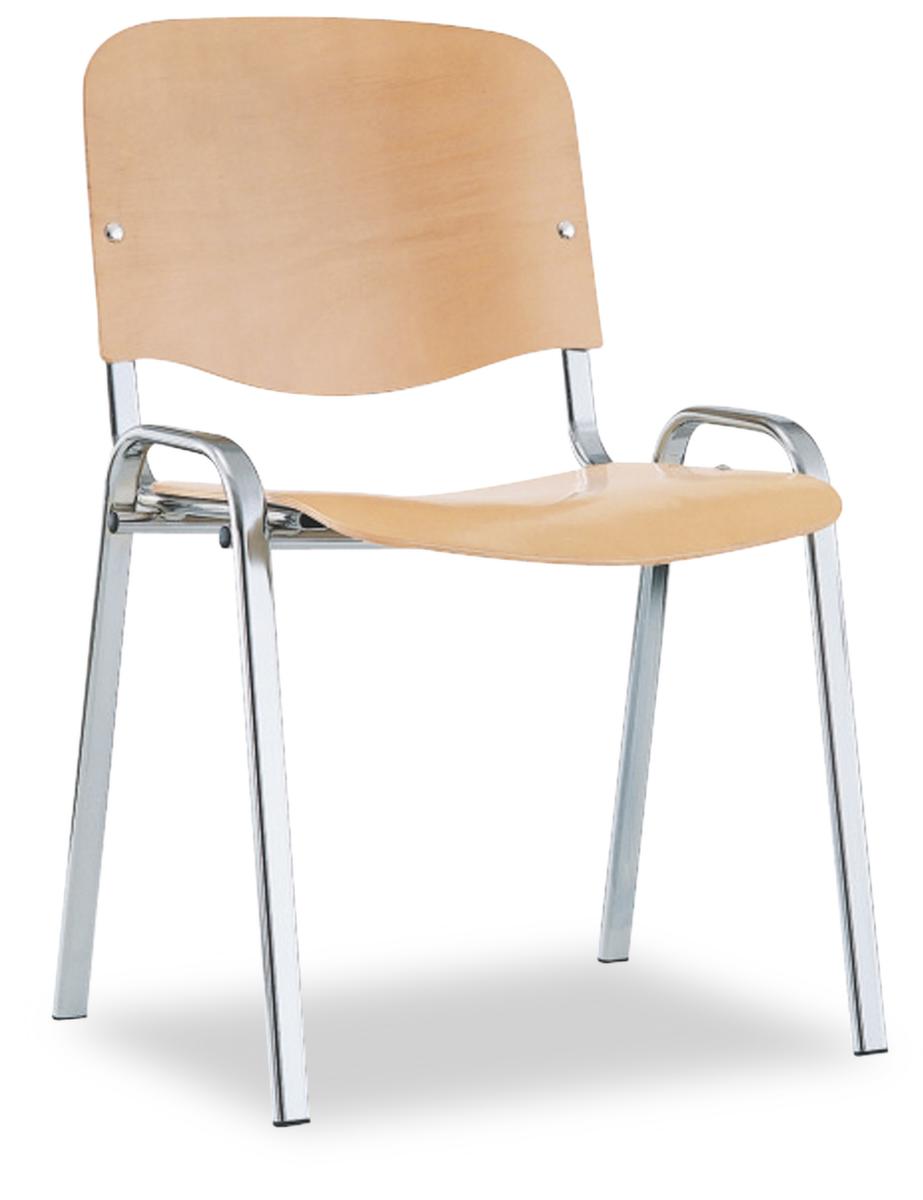 Nowy Styl Bezoekersstoel ISO, zitting beuken, 4-voetonderstel