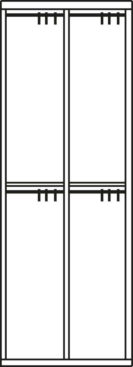 PAVOY Dubbeldekse locker Basis met zitbank + 2x2 vakken, vakbreedte 300 mm  ZOOM