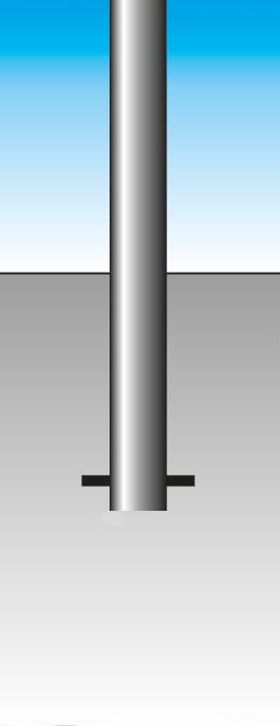 Trottoirpaal met halve kogelkop, hoogte 1160 mm, om in te betonneren  ZOOM