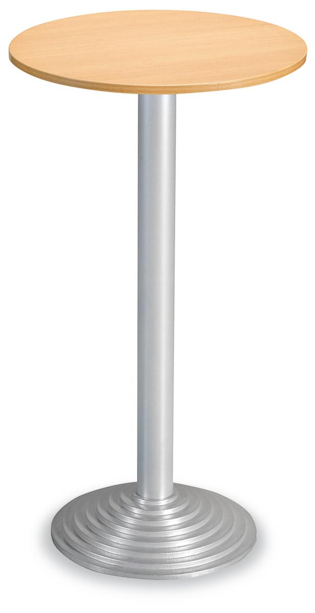 Statafel met schotelvoet, Ø 600 mm, plaat beuken  ZOOM
