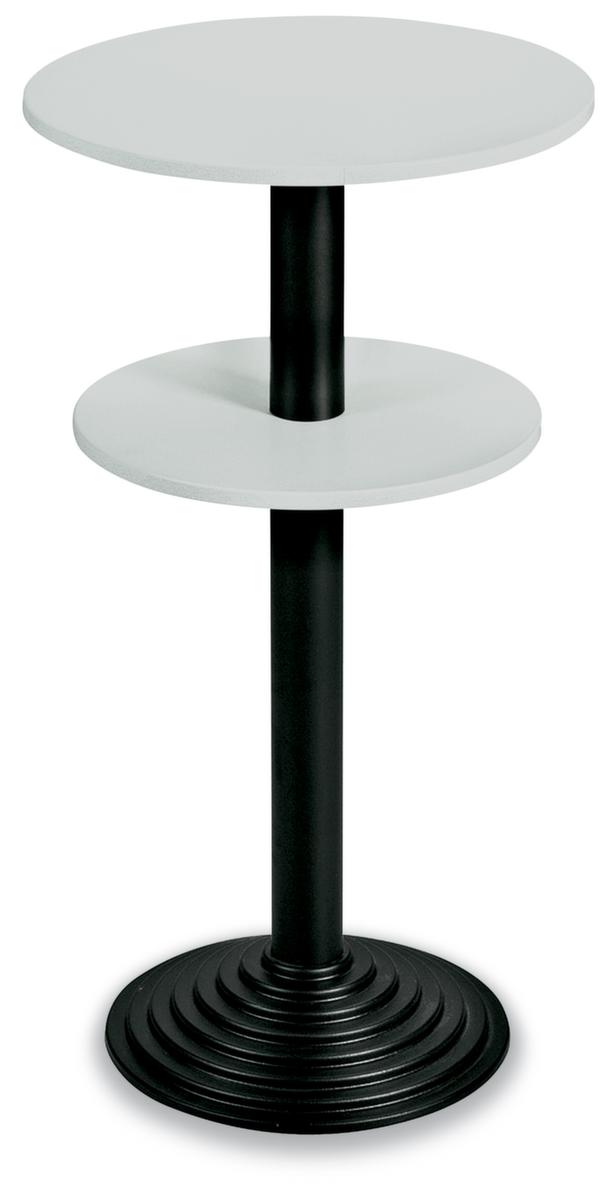 Statafel met schotelvoet, Ø 600 mm, plaat lichtgrijs  ZOOM