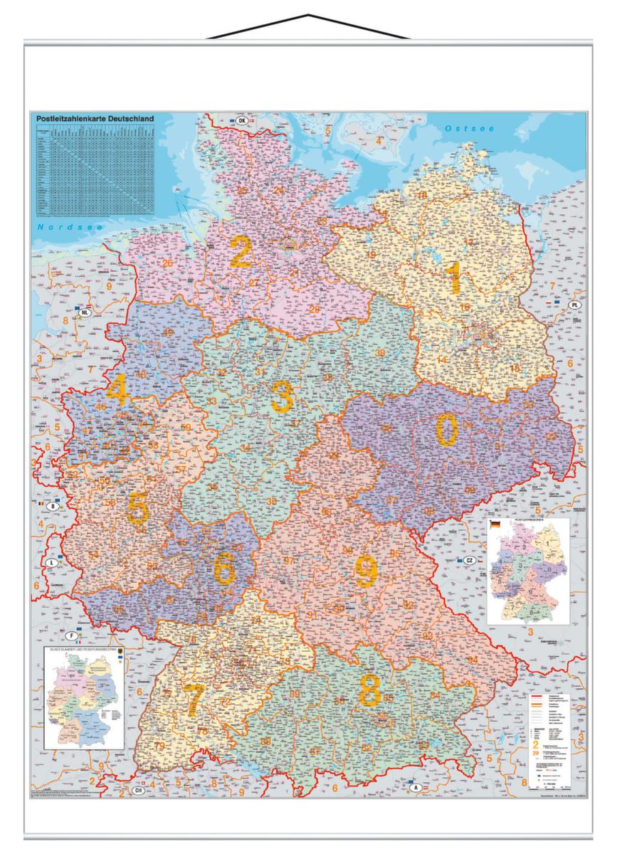 Franken Postcodekaart van Duitsland, hoogte x breedte 1370 x 970 mm  ZOOM