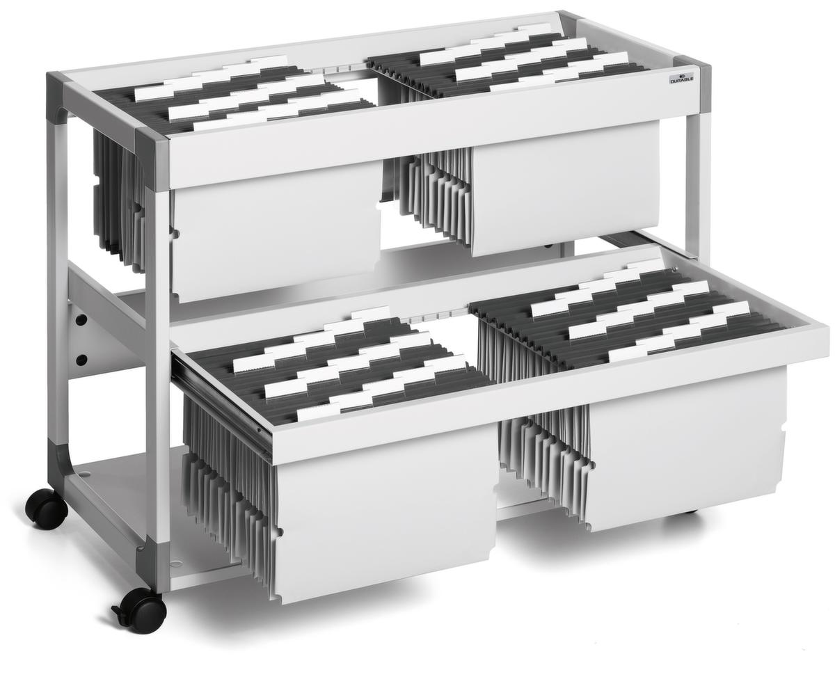 Durable Hangmappenwagen File met 2 niveaus, RAL7035 lichtgrijs  ZOOM