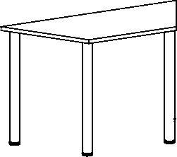 Trapezevormige vergadertafel, breedte x diepte 1600 x 520 mm, plaat lichtgrijs  ZOOM