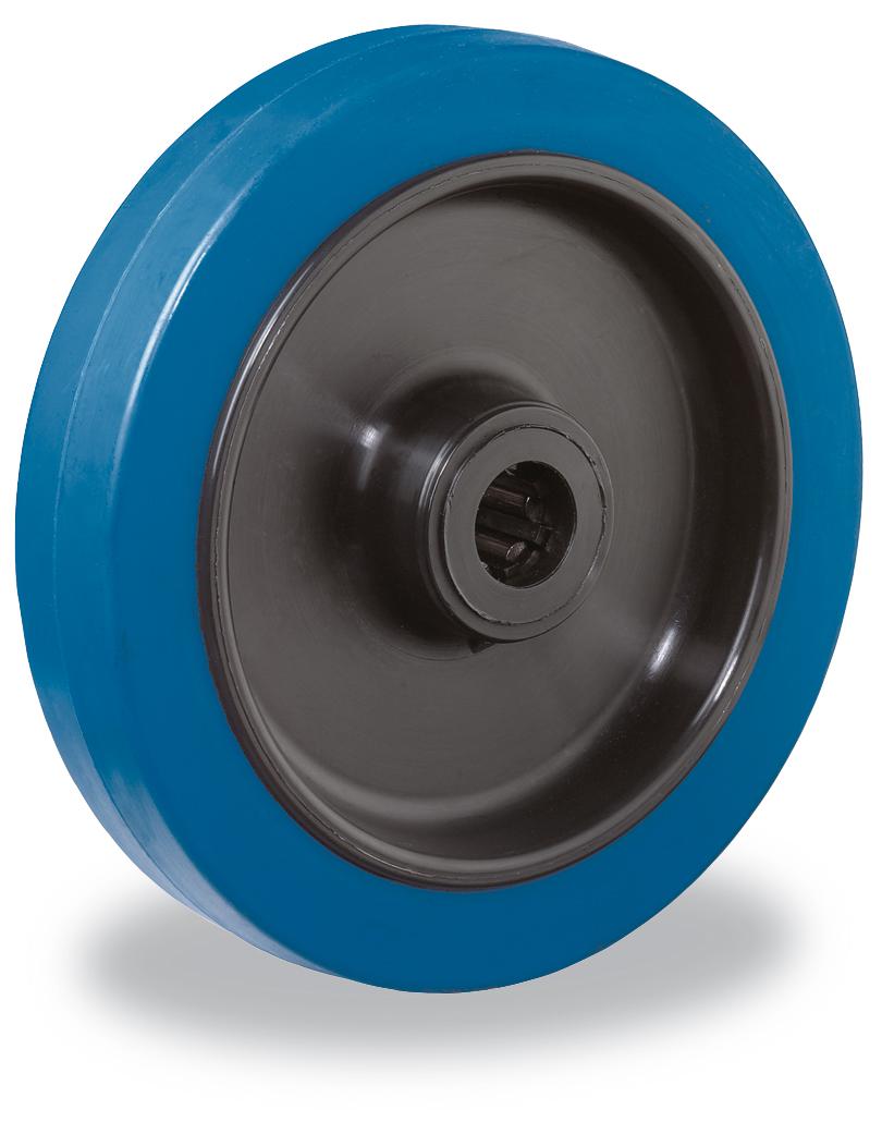 BS-ROLLEN Elastisch massief rubberen wiel, draagvermogen 400 kg, Massief rubberen elastiek banden  ZOOM