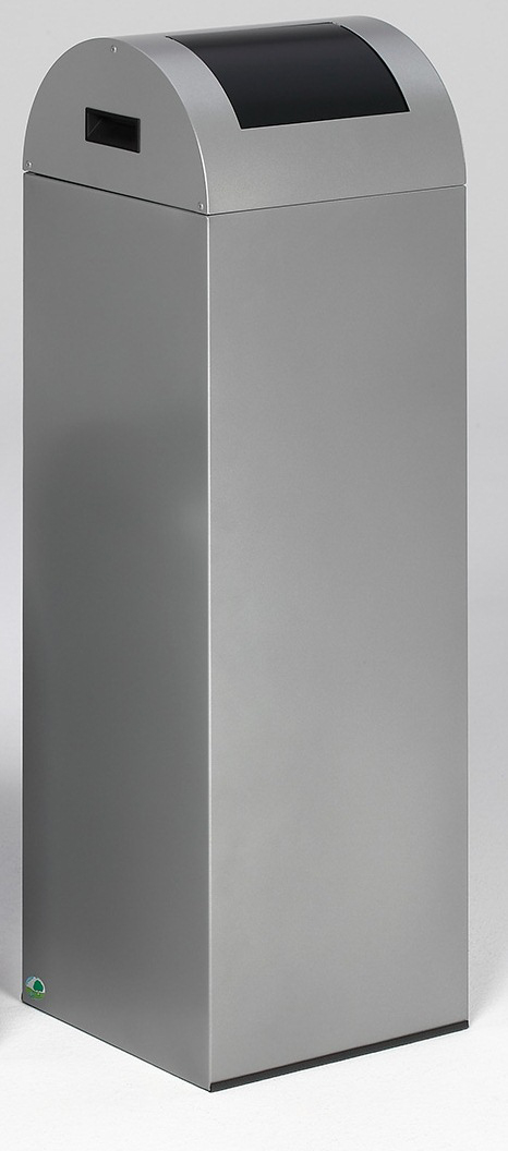 VAR Afvalverzamelaar WSG 85 R met inworpklep, 89 l, zilverkleurig, deksel RAL7021 zwartgrijs  ZOOM