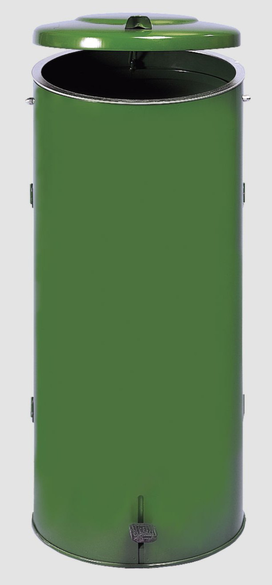 VAR Brandveilige afvalverzamelaar, 120 l, RAL6001 smaragdgroen  ZOOM