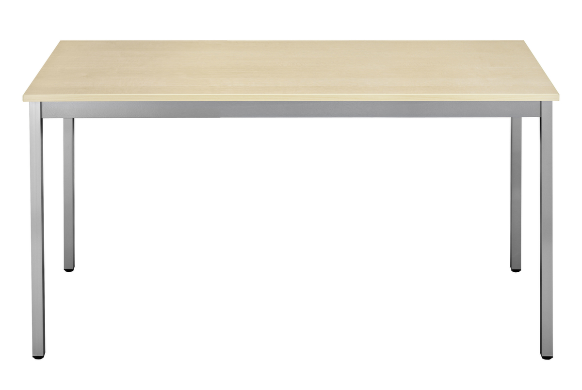 Rechthoekige multifunctionele tafel met frame van vierkante buis, breedte x diepte 1200 x 600 mm, plaat esdoorn